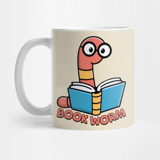 Book Worm! Cute Worm Cartoon by Cute And Punny